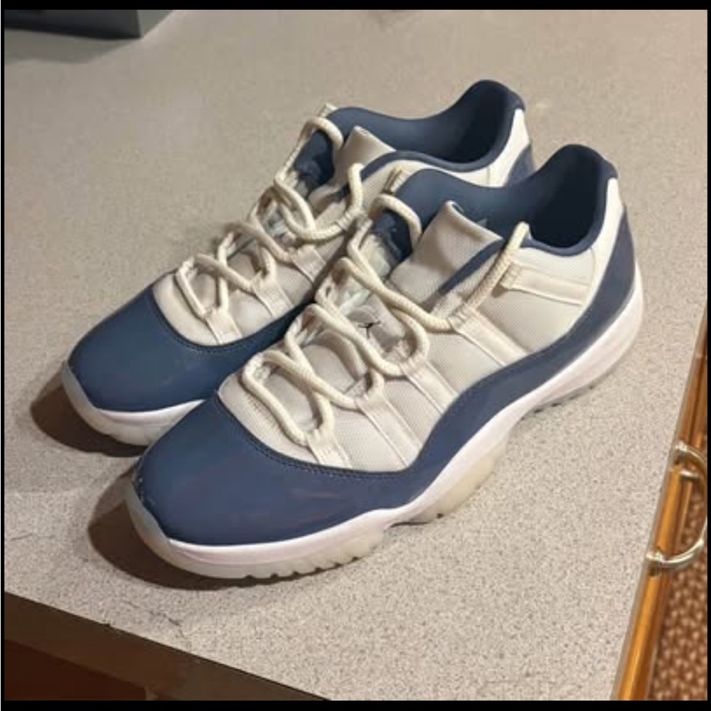 Men's Air Jordan Retro Low Diffused Blue and White Sneakers